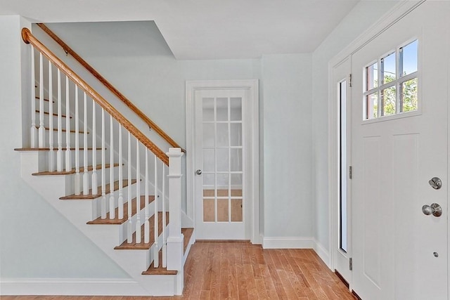 foyer featuring light hardwood / wood-style floors