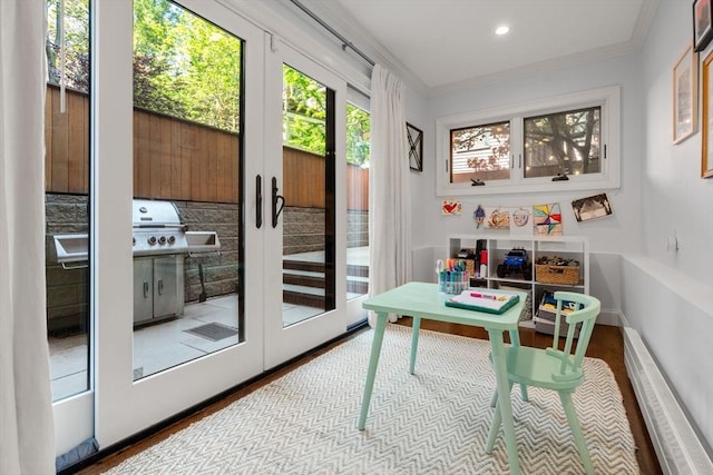 15 Hancock St Unit 1, Boston, MA 02114 - sunroom featuring french doors and a baseboard heating unit