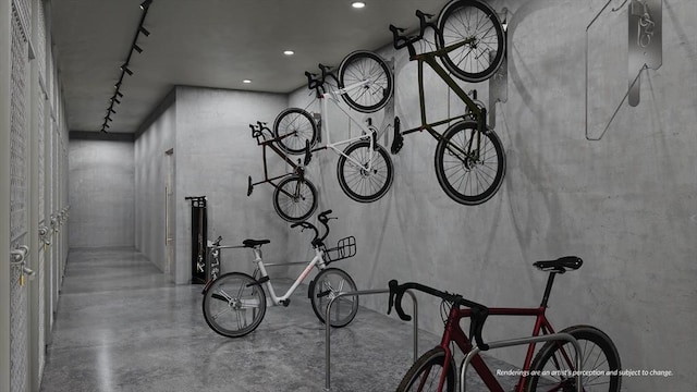 garage featuring recessed lighting