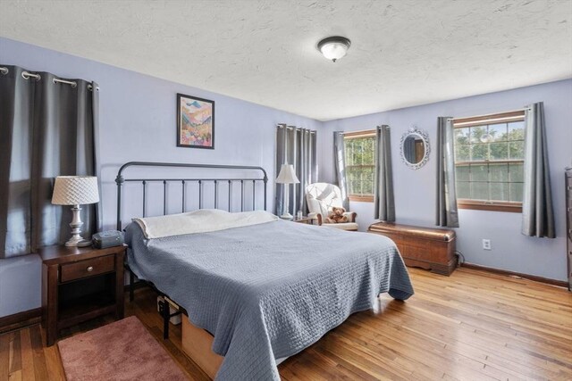 230 W St, Paxton, MA 01612 - bedroom with hardwood / wood-style flooring, a textured ceiling, and baseboards