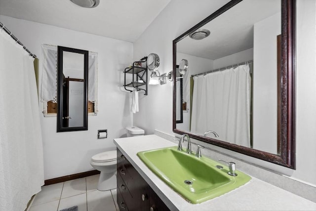 230 W St, Paxton, MA 01612 - full bathroom with vanity, toilet, tile patterned floors, and baseboards