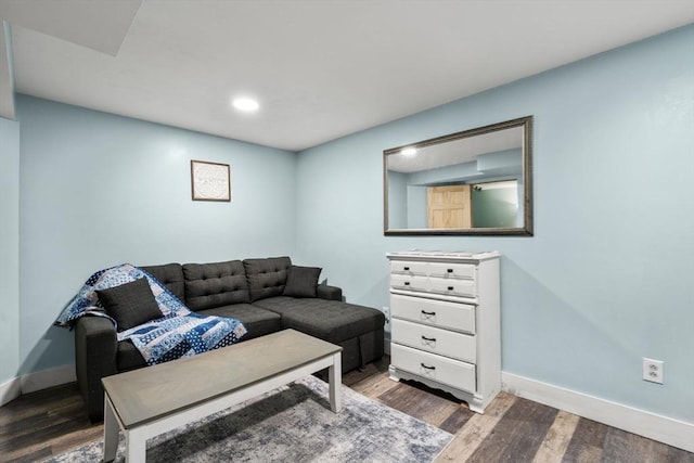 230 W St, Paxton, MA 01612 - living room featuring wood finished floors, baseboards, and recessed lighting