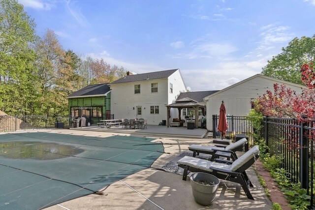 230 W St, Paxton, MA 01612 - view of pool featuring a gazebo, a patio, and outdoor dining space