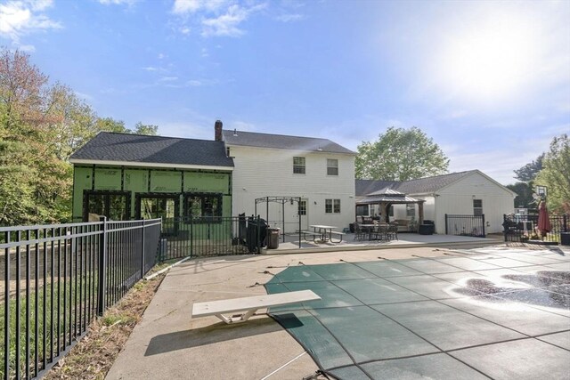 230 W St, Paxton, MA 01612 - view of swimming pool with a diving board, a patio area, and a gazebo