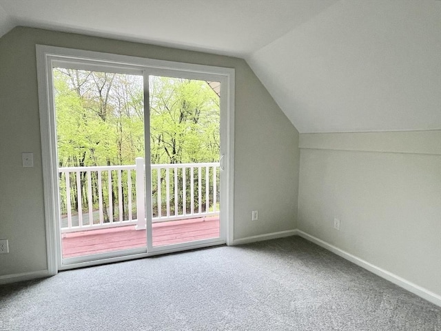 196 Munn Rd, Monson, MA 01057 - additional living space with lofted ceiling, carpet, and baseboards