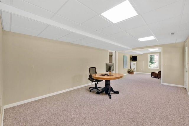 24 Heritage Cir E, Longmeadow, MA 01028 - office featuring a paneled ceiling, carpet, and baseboards