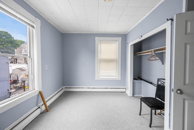 81-83 Walnut St, Lynn, MA 01905 - unfurnished bedroom with carpet floors, a closet, a baseboard heating unit, and baseboards