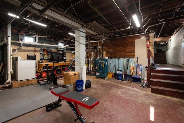 105 Fletcher St Unit 1, Boston, MA 02131 - workout area featuring washer / dryer and a heating unit