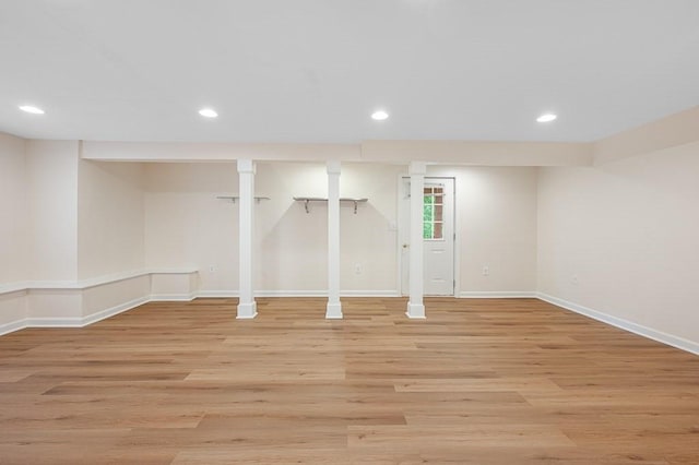 14 Midgley Ln, Worcester, MA 01604 - basement featuring recessed lighting and light wood-style flooring