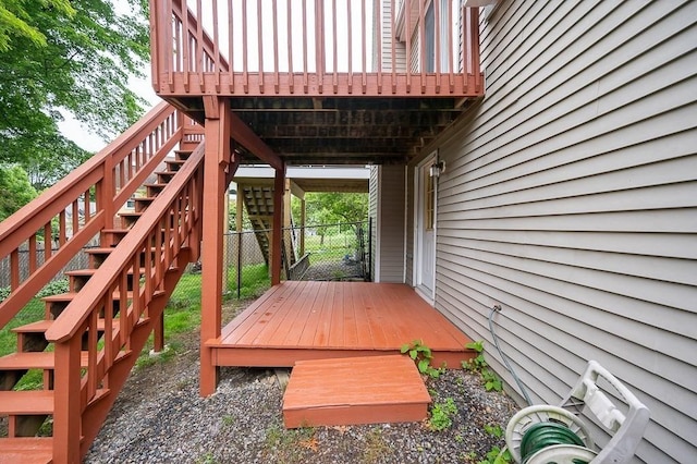 14 Midgley Ln, Worcester, MA 01604 - wooden terrace featuring stairway