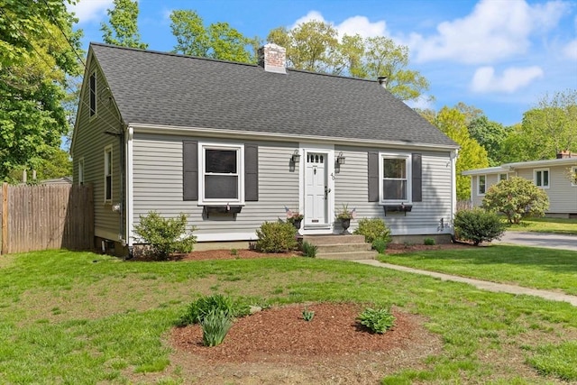 40 George St, Attleboro, MA 02703 - cape cod home featuring a chimney and a shingled roof