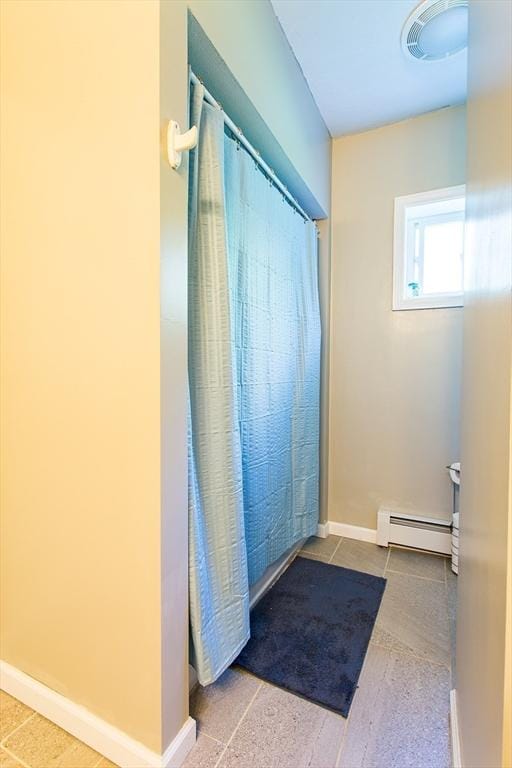 76 Kennedy Rd, West Brookfield, MA 01585 - bathroom with a baseboard heating unit, baseboards, and tile patterned flooring