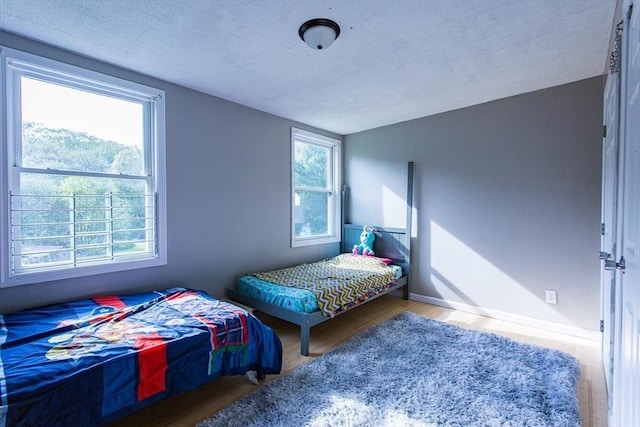 76 Kennedy Rd, West Brookfield, MA 01585 - bedroom with wood finished floors, a textured ceiling, multiple windows, and baseboards