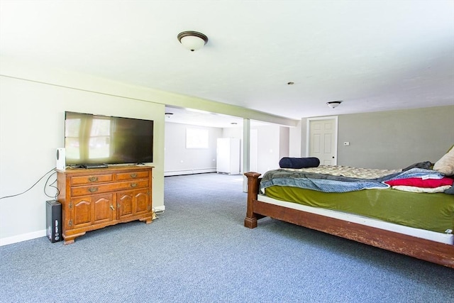 76 Kennedy Rd, West Brookfield, MA 01585 - carpeted bedroom featuring baseboards and a baseboard heating unit