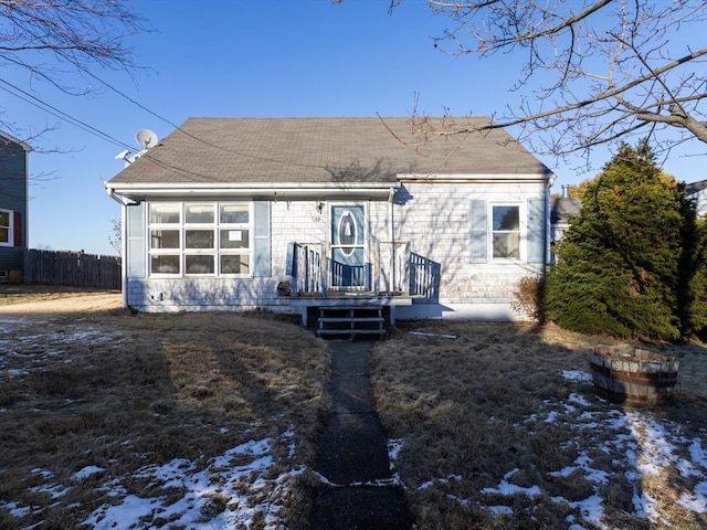 view of snow covered house