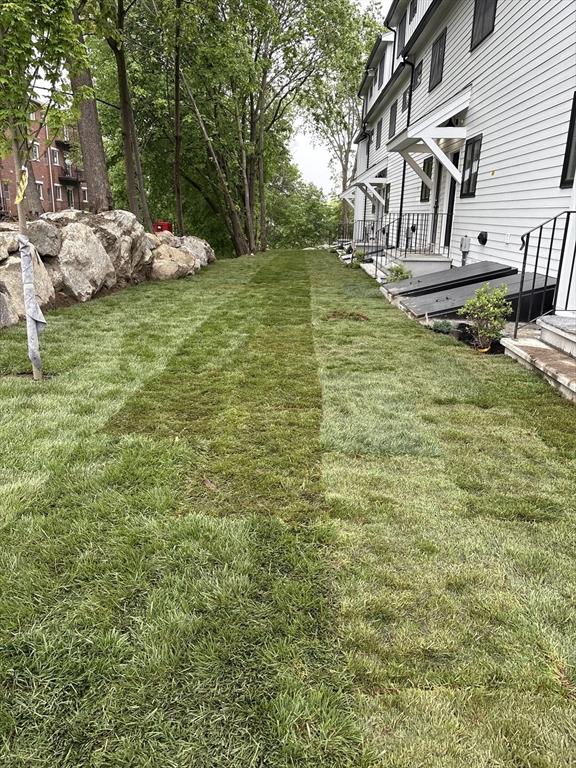 view of grassy yard