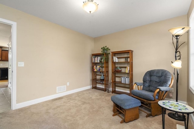 161 Bear Hole Rd, West Springfield, MA 01089 - sitting room featuring baseboards, visible vents, and light carpet
