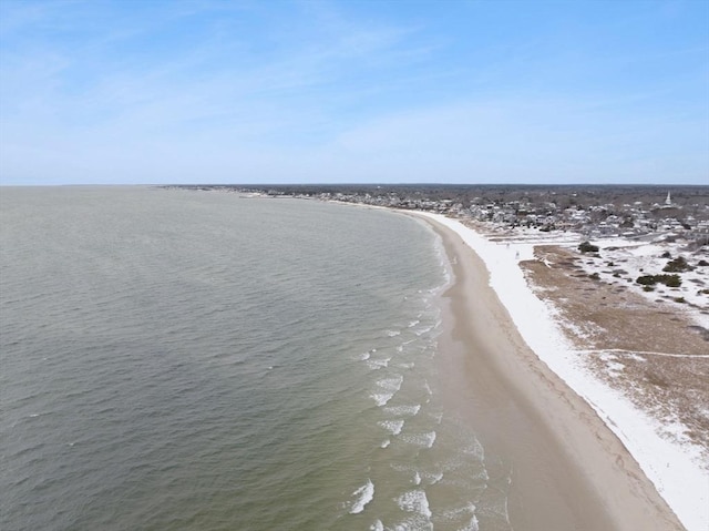 view of water feature featuring a view of the beach