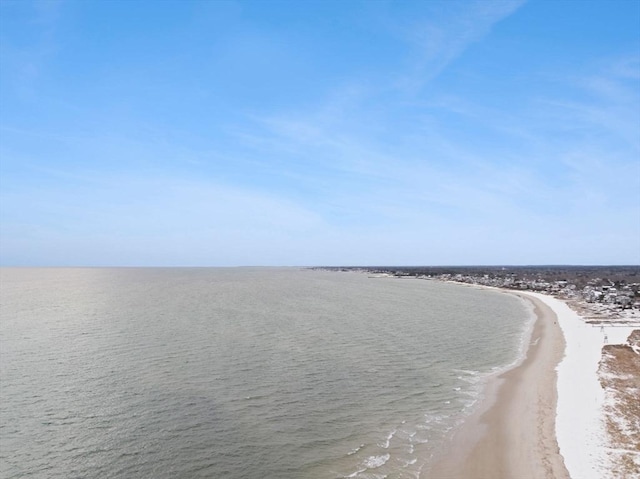 property view of water featuring a view of the beach