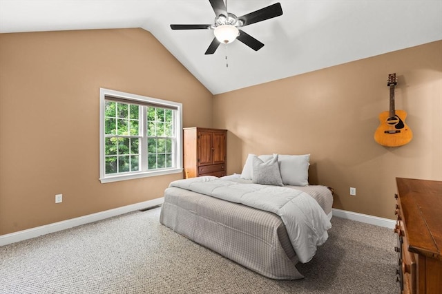 33 Beaver St, Whitman, MA 02382 - carpeted bedroom featuring vaulted ceiling, baseboards, and a ceiling fan