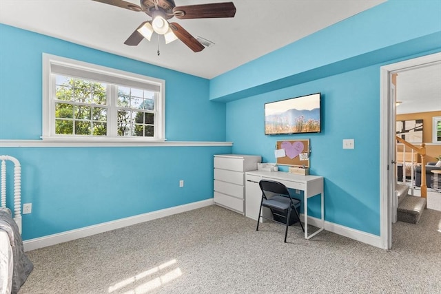 33 Beaver St, Whitman, MA 02382 - carpeted home office with ceiling fan and baseboards