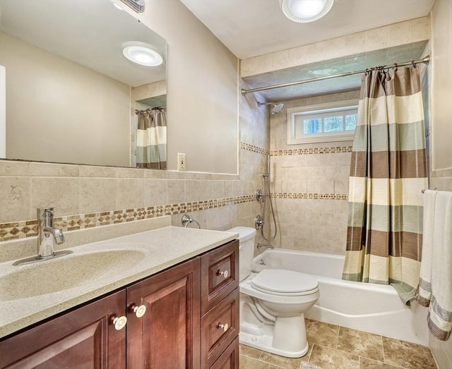 13 Tamarack Rd, Medfield, MA 02052 - bathroom featuring tile walls, shower / tub combo, and vanity