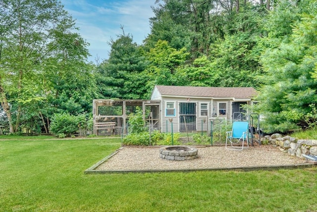 13 Tamarack Rd, Medfield, MA 02052 - view of outbuilding featuring a fire pit