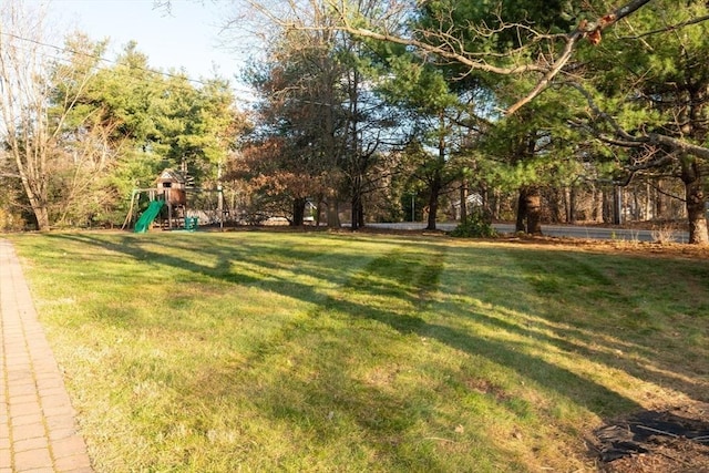 view of yard featuring a playground