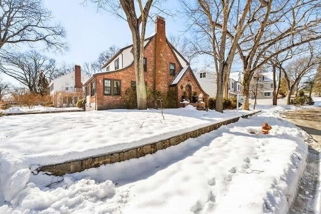 view of snow covered exterior