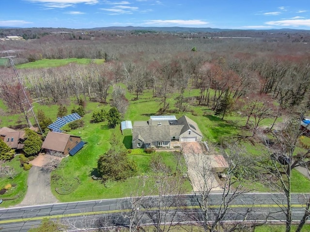 51 S St, Granby, MA 01033 - aerial view of property and surrounding area with a forest