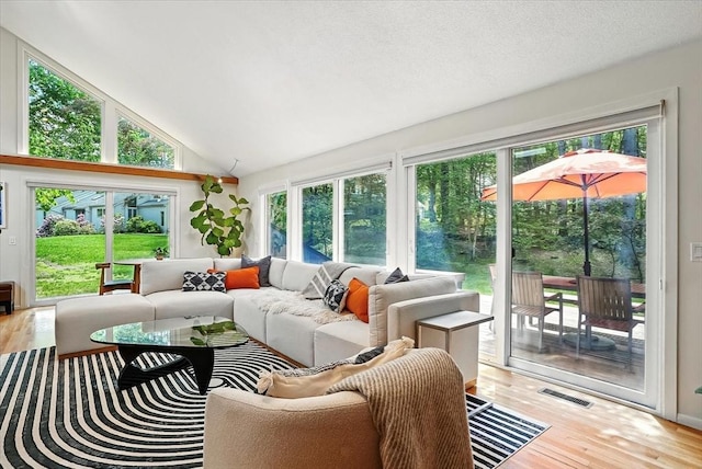 13 Robinwood Rd, Acton, MA 01720 - sunroom featuring wood finished floors, plenty of natural light, and high vaulted ceiling
