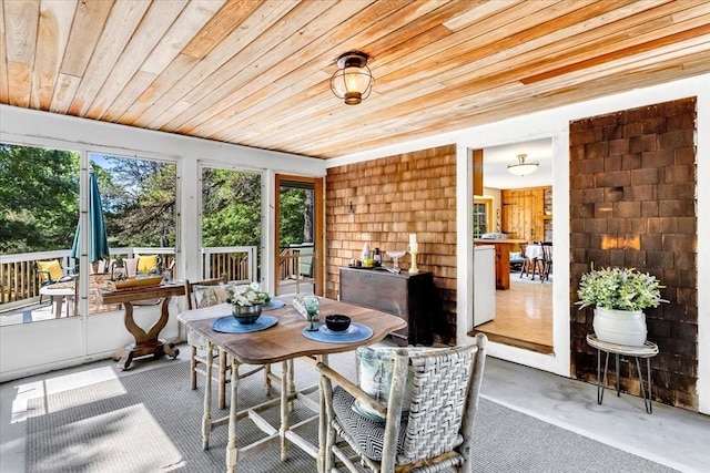 3 Five Cors, Barnstable, MA 02632 - sunroom with wooden ceiling and concrete floors