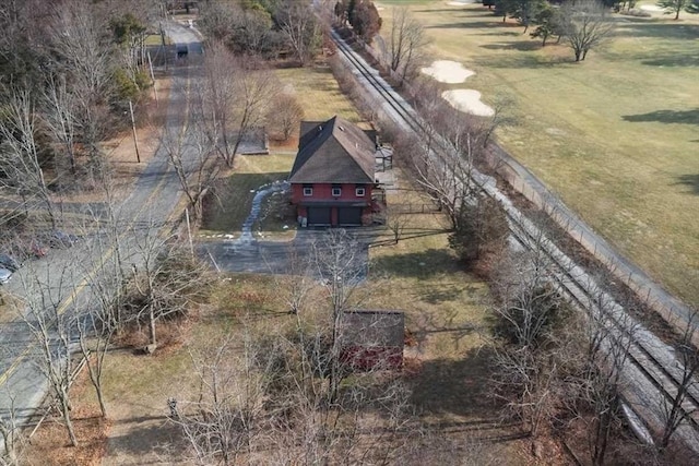 drone / aerial view with a rural view