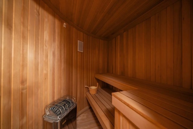 view of sauna