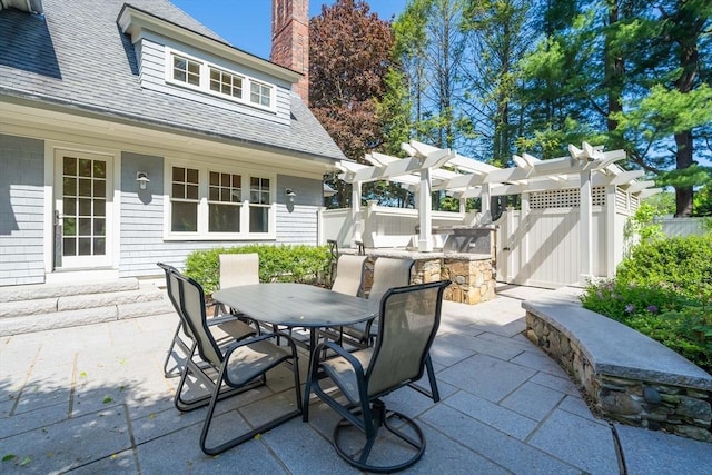 view of patio with a pergola