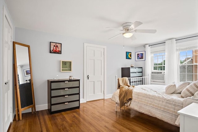 10 Carlisle Rd Unit 10, Bedford, MA 01730 - bedroom featuring dark wood finished floors, a ceiling fan, and cooling unit
