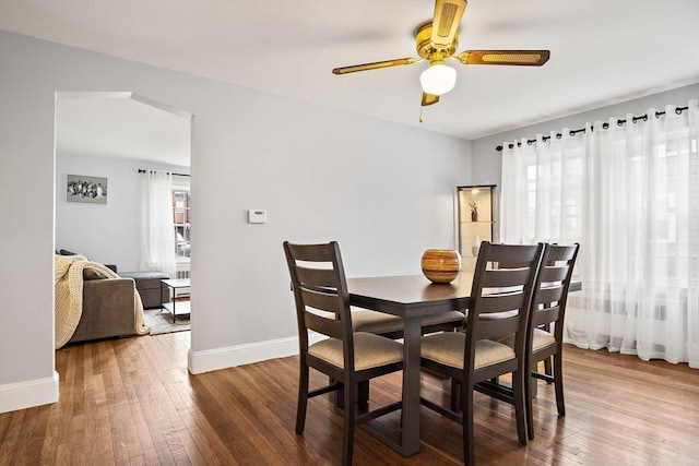 10 Carlisle Rd Unit 10, Bedford, MA 01730 - dining room with hardwood / wood-style flooring and ceiling fan