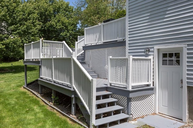 194 Crossfield Rd, Franklin, MA 02038 - deck featuring stairs and a yard