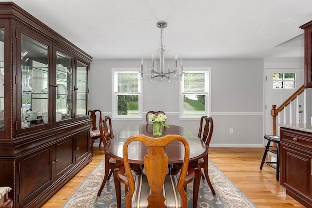 194 Crossfield Rd, Franklin, MA 02038 - dining space with a chandelier, light wood-style floors, and healthy amount of natural light