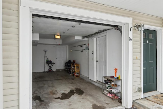 view of garage