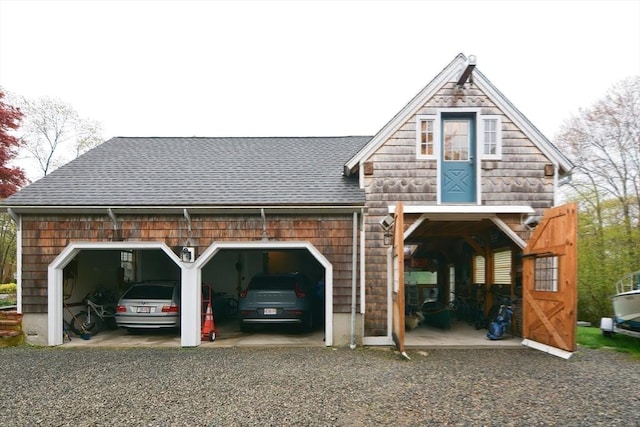 garage with driveway