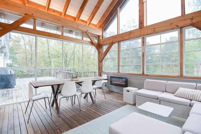 sunroom with plenty of natural light