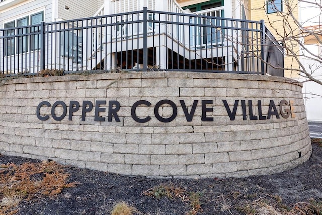 view of community sign