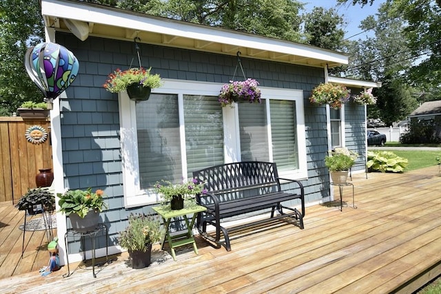 wooden deck with fence
