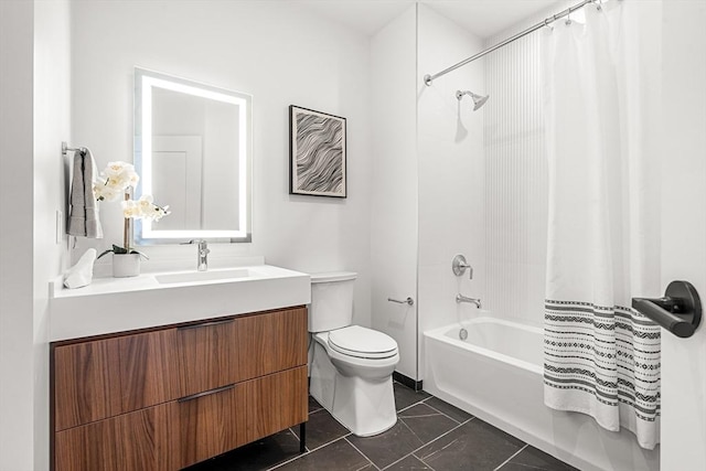 1515 Commonwealth Ave Unit 211, Boston, MA 02135 - bathroom with vanity, toilet, and shower / bath combo with shower curtain