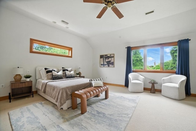 9 Buffalo Run, Southborough, MA 01772 - carpeted bedroom featuring lofted ceiling, multiple windows, and ceiling fan