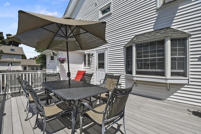 9 Aspinwall Ave, Weymouth, MA 02191 - wooden deck featuring outdoor dining space