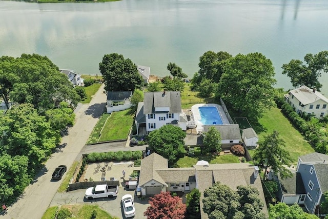 9 Aspinwall Ave, Weymouth, MA 02191 - bird's eye view of a nearby body of water and a pool area