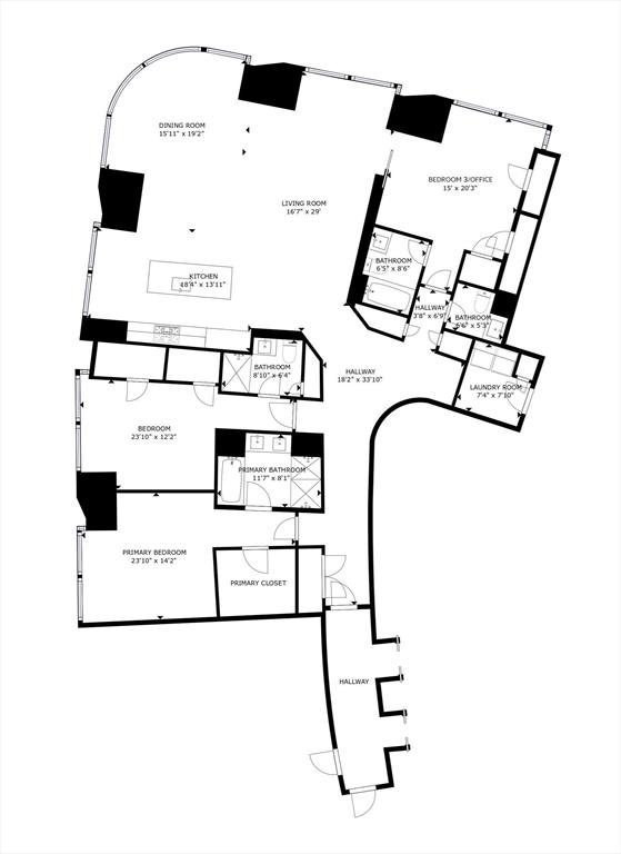 1 Dalton St Unit 4504, Boston, MA 02115 - floor plan / room layout