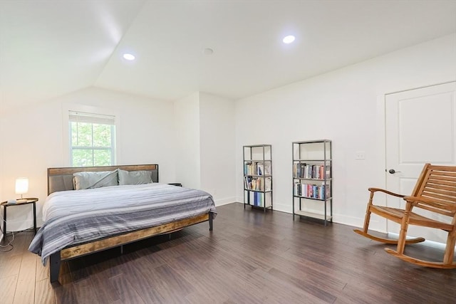 39 Chestnut St, Hopkinton, MA 01748 - bedroom featuring wood finished floors, recessed lighting, vaulted ceiling, and baseboards